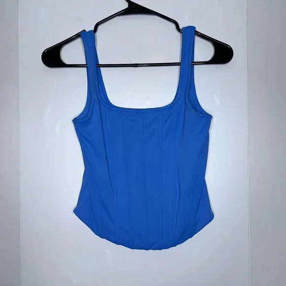 NWT Express blue body contour corset tank top size small - Picture 2 of 5